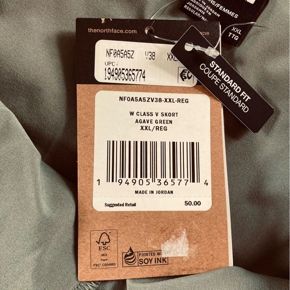 The North Face Class V Agave Green Skort UPF 50+ (Size XXL) - Picture 9 of 12